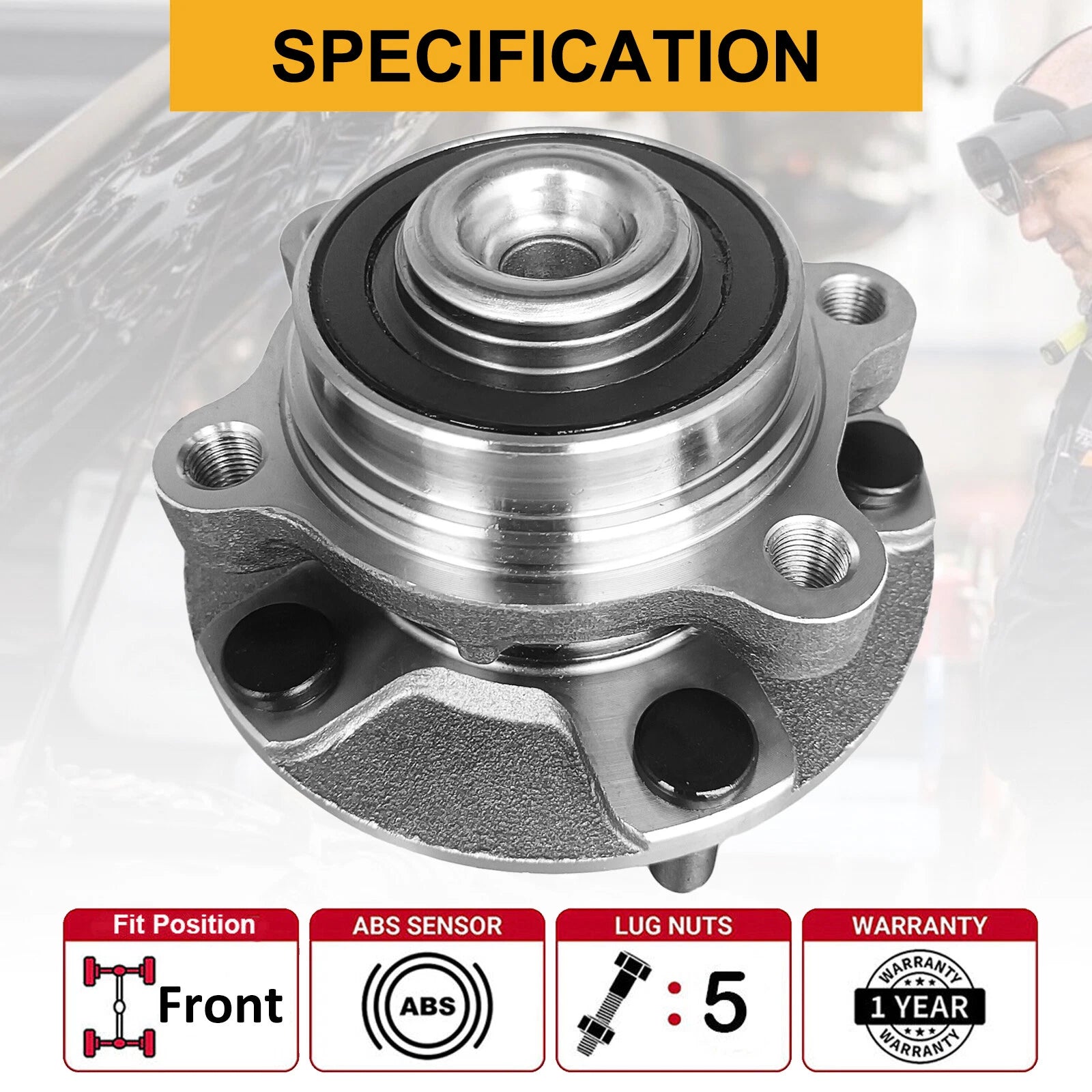 Pair Front Wheel Bearings & Hubs Assembly 513268 for Infiniti G35 (2003–2007)