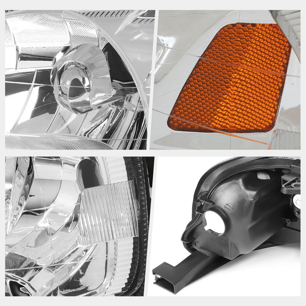 Chrome Housing Headlight & Amber Corner Signal Lamp for Honda Civic (1999–2000)