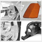 Chrome Housing Headlight & Amber Corner Signal Lamp for Honda Civic (1999–2000)
