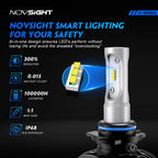2X HB4 9006 LED Headlight Bulbs for NOVSIGHT (High/Low Beam)