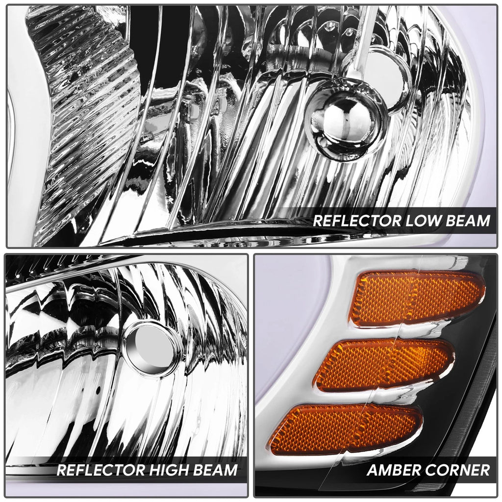 Chrome Housing Amber Corner 3D LED DRL Headlights for Pontiac Grand Prix (2004–2008)