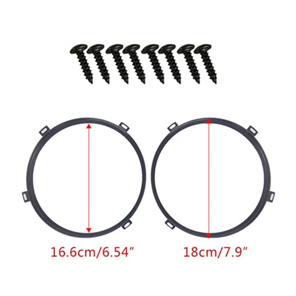 7" Headlight Mount Bracket Ring Black for Jeep Wrangler JK (2007-2018)