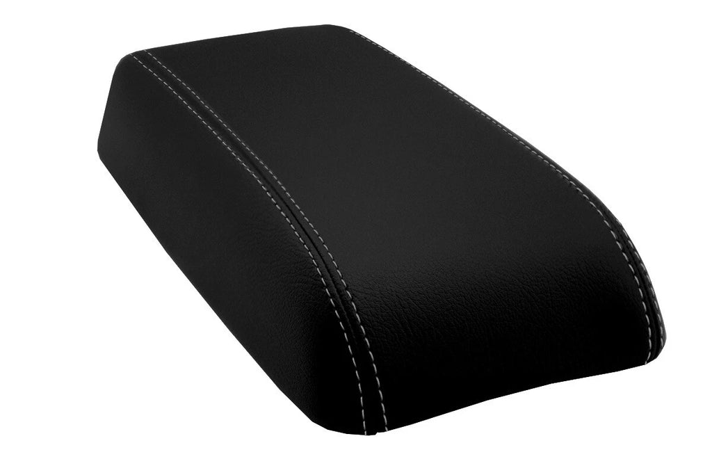 Leather Console Lid Armrest Cover for Ford Fusion (2006–2009) Gray Stitch