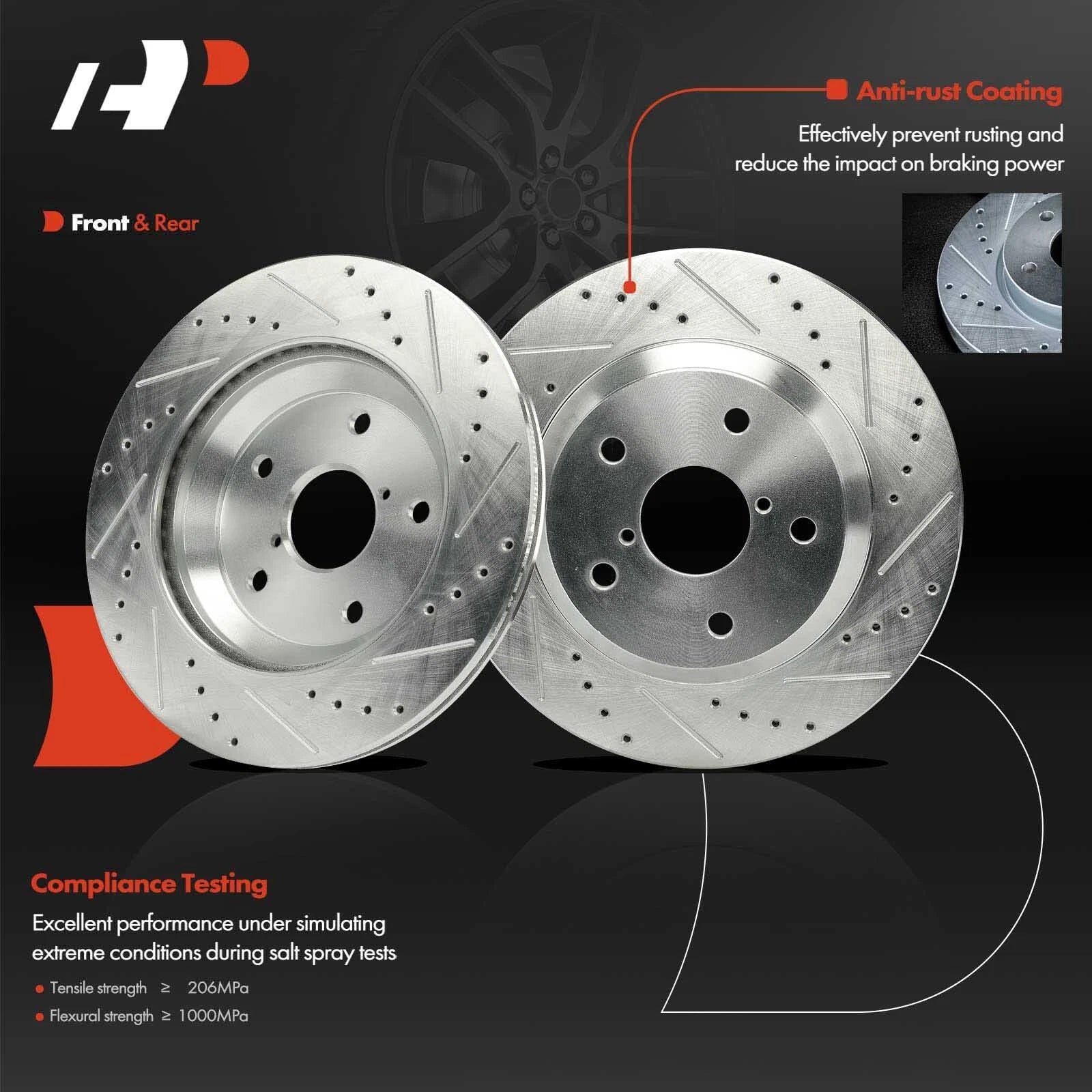 Drilled Brake Rotors & Ceramic Pads for Subaru Forester