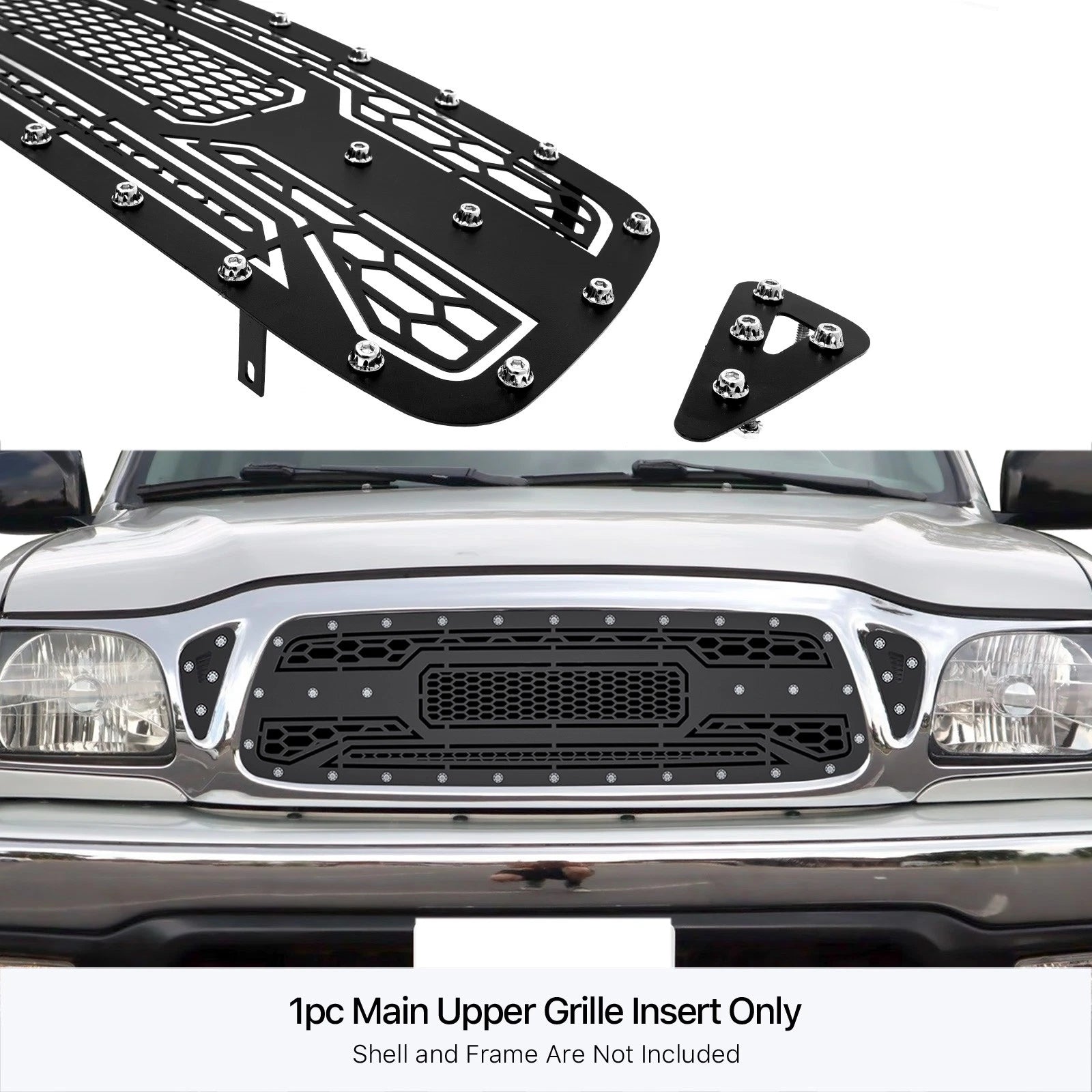 Stainless Black Laser Cut Grille Insert for Toyota Tacoma (2001-2004)