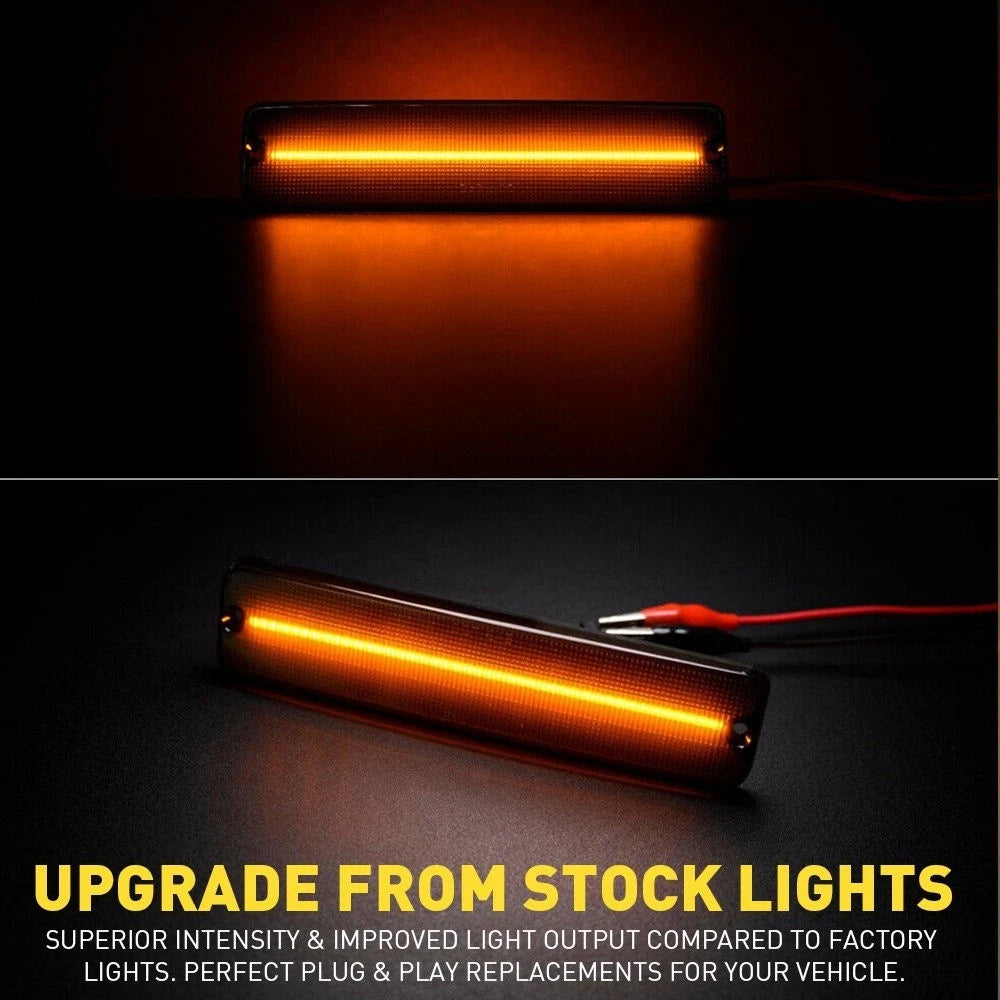 2X LED Side Marker Lights for Jeep Wrangler YJ (1987–1995) Amber Yellow