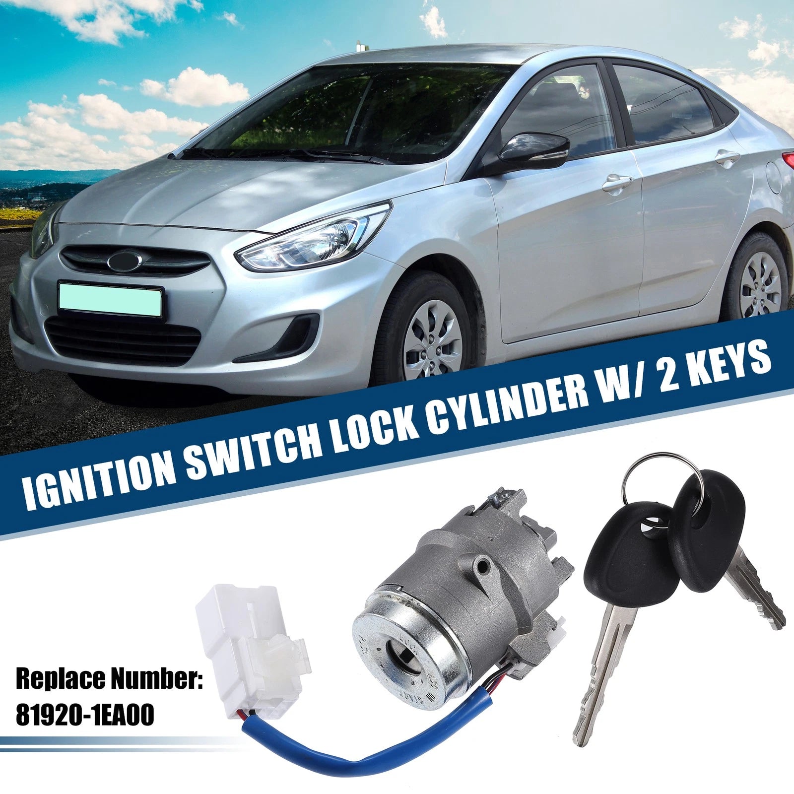 Ignition Switch Lock Cylinder w/ Key No.819201EA00 for Hyundai Accent (2006–2011)