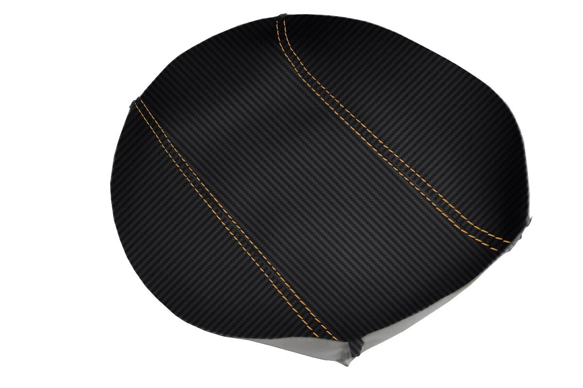 Console Lid Armrest Cover for Honda Element (2007–2011) Carbon Fiber Orange Stitch