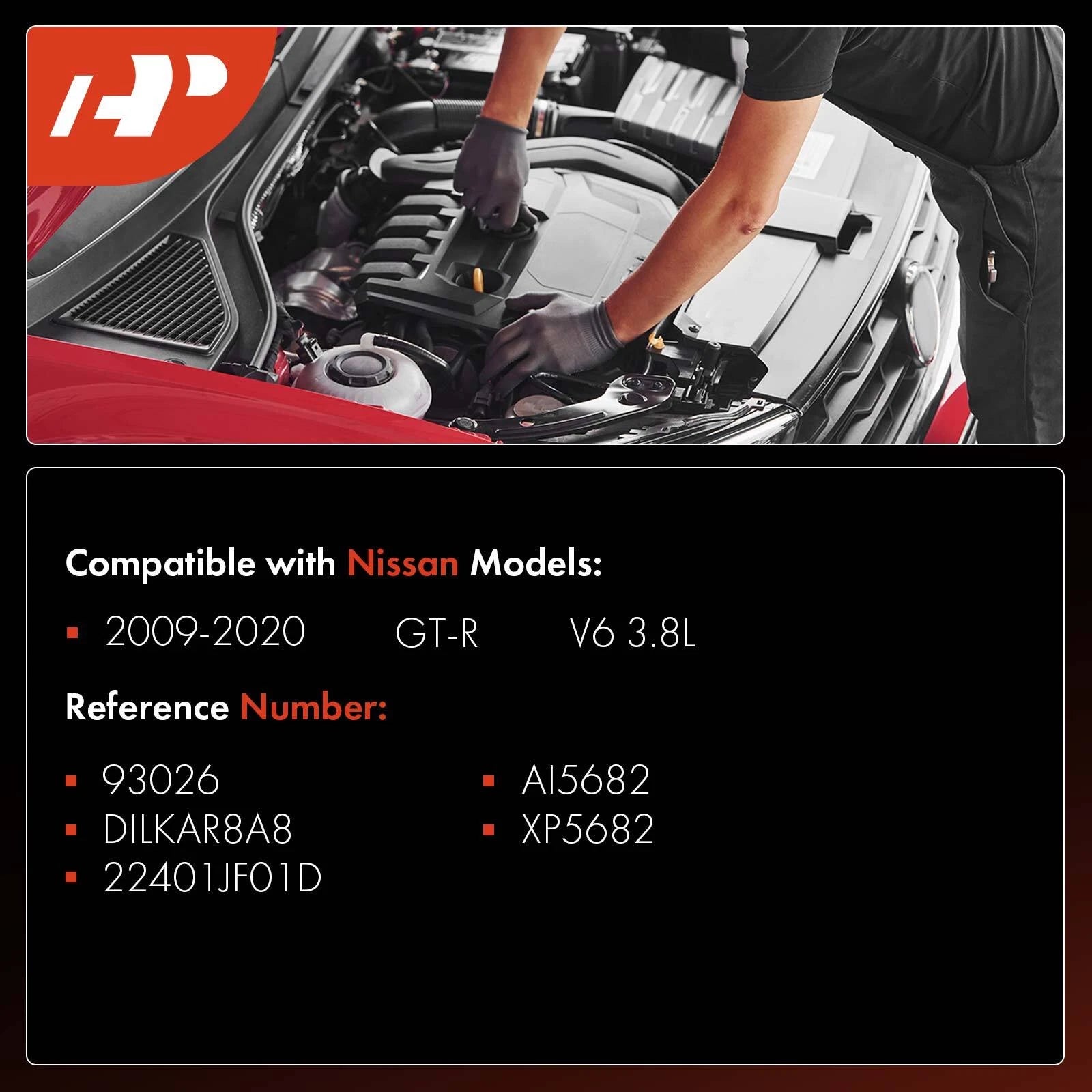6x Double Iridium Spark Plugs for Nissan GT-R (2009–2020)