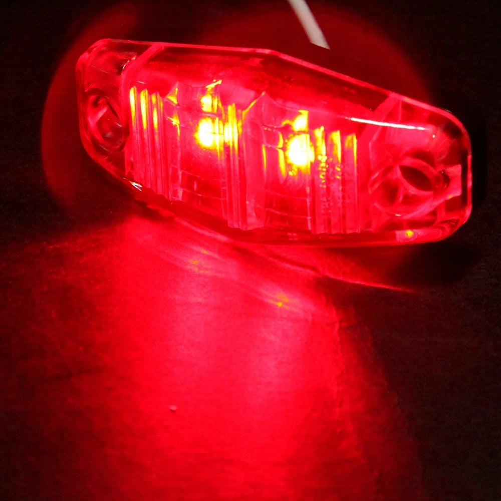 20Pcs Surface Mount Mini Clear/Red Side Marker Clearance Light for Pickup