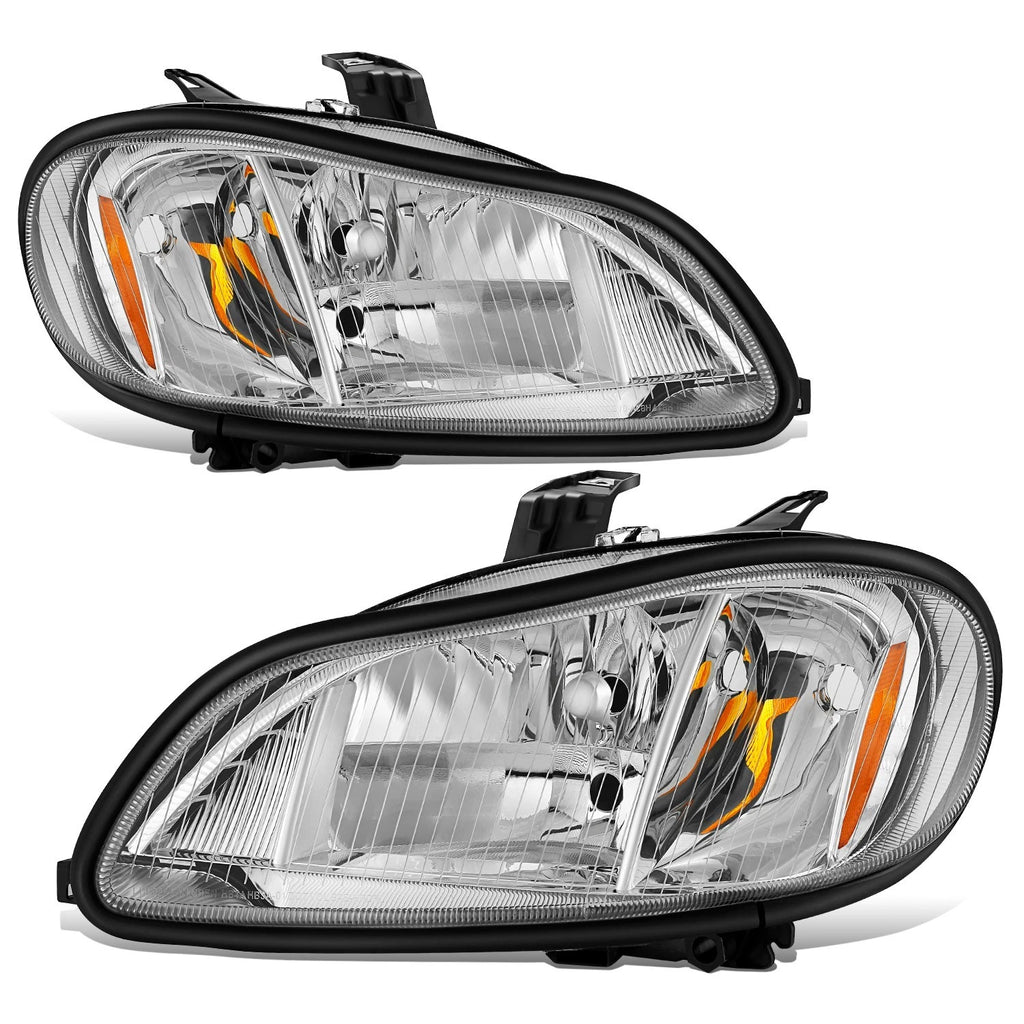 Chrome Housing Amber Lens Headlight Assembly for Freightliner M2 106 112 (2003–2018)