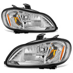 Chrome Housing Amber Lens Headlight Assembly for Freightliner M2 106 112 (2003–2018)