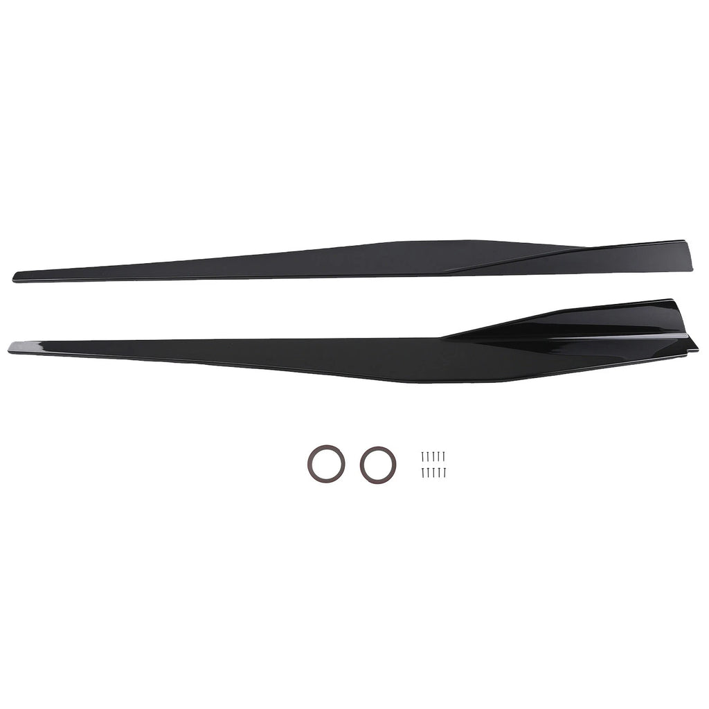 2X Black Side Skirt Extensions for Corvette C8 (2020–2024) ABS Body Panel
