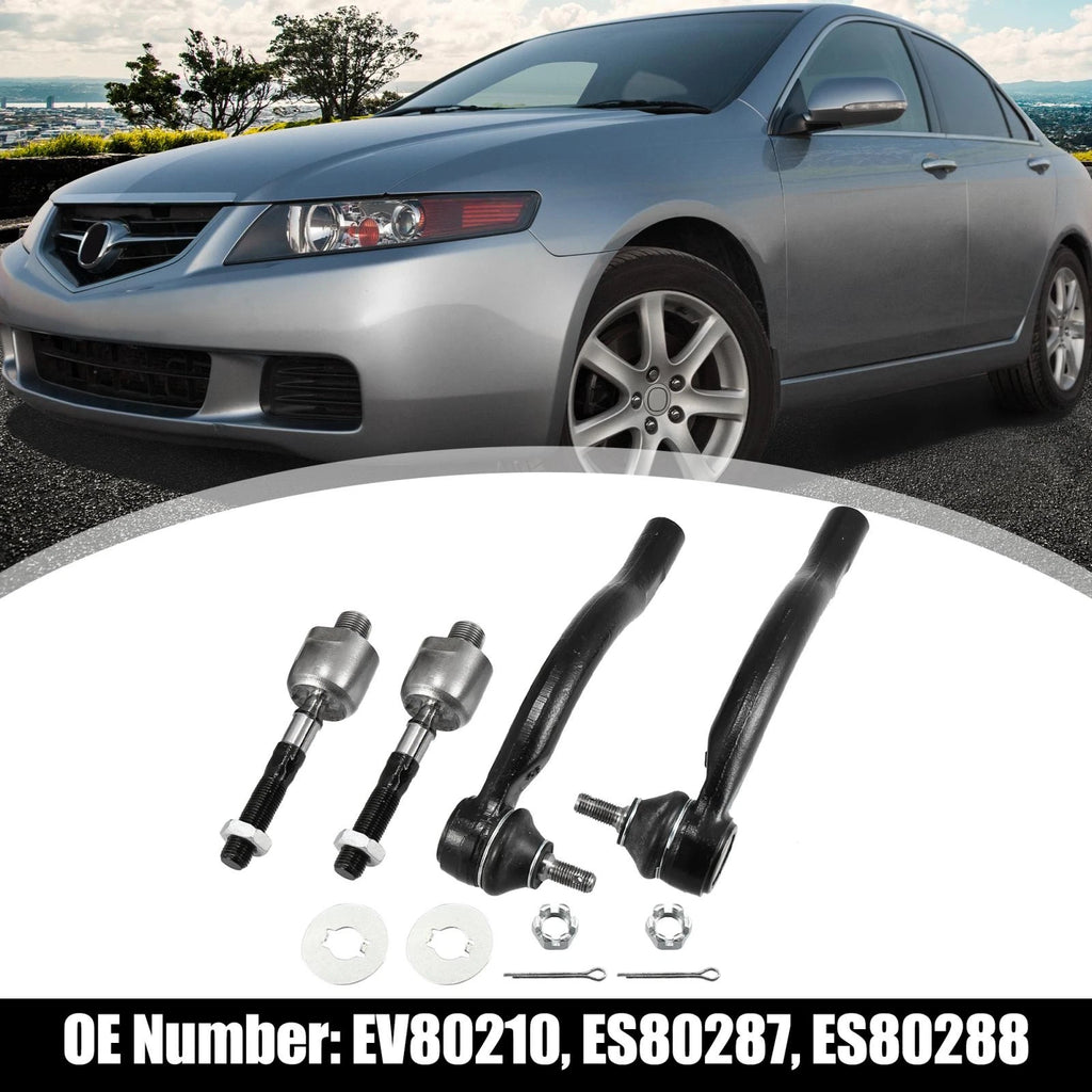 Front Inner Outer Tie Rod End Link Kit EV80210 for Honda Accord, Acura TSX (2003–2012)