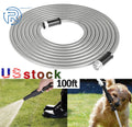 100FT Stainless Steel Flexible Garden Water Hose Pipe