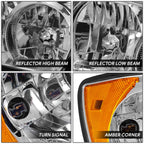 Passenger Side Headlight for Subaru Forester (2006–2008) Chrome Amber