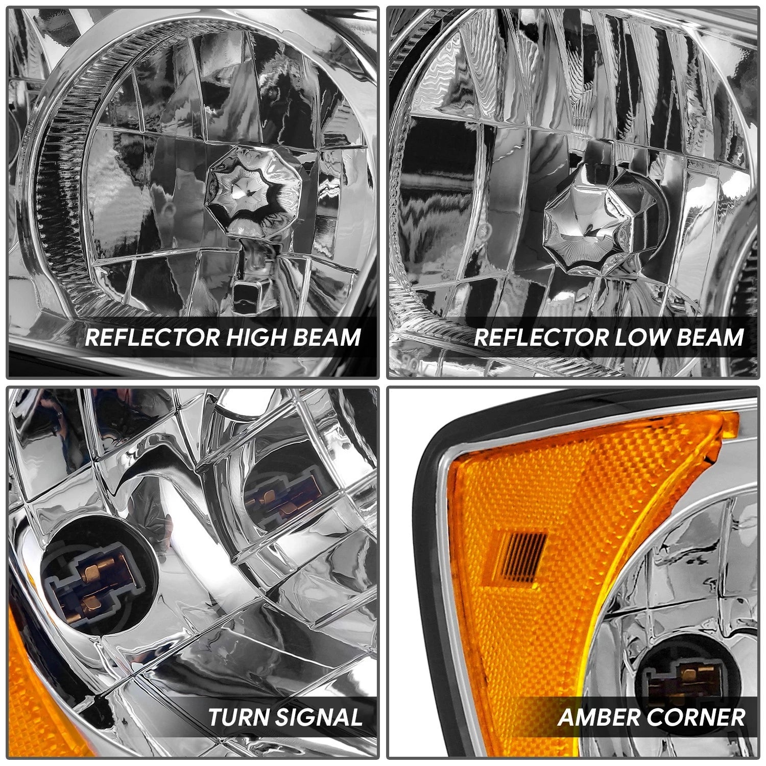 Passenger Side Headlight for Subaru Forester (2006–2008) Chrome Amber