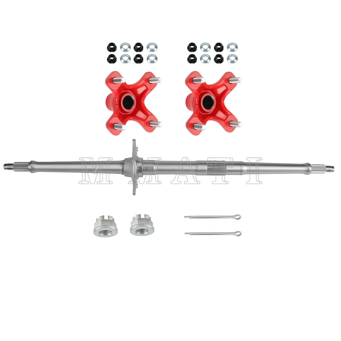 Rear Axle Shaft w/Red Wheel Hubs for Honda TRX400X (2009, 2012–2014)