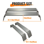 2 Diamond Tread Plate Double Tandem Axle Trailer Fenders 10-1/4"x72-7/8"x13"