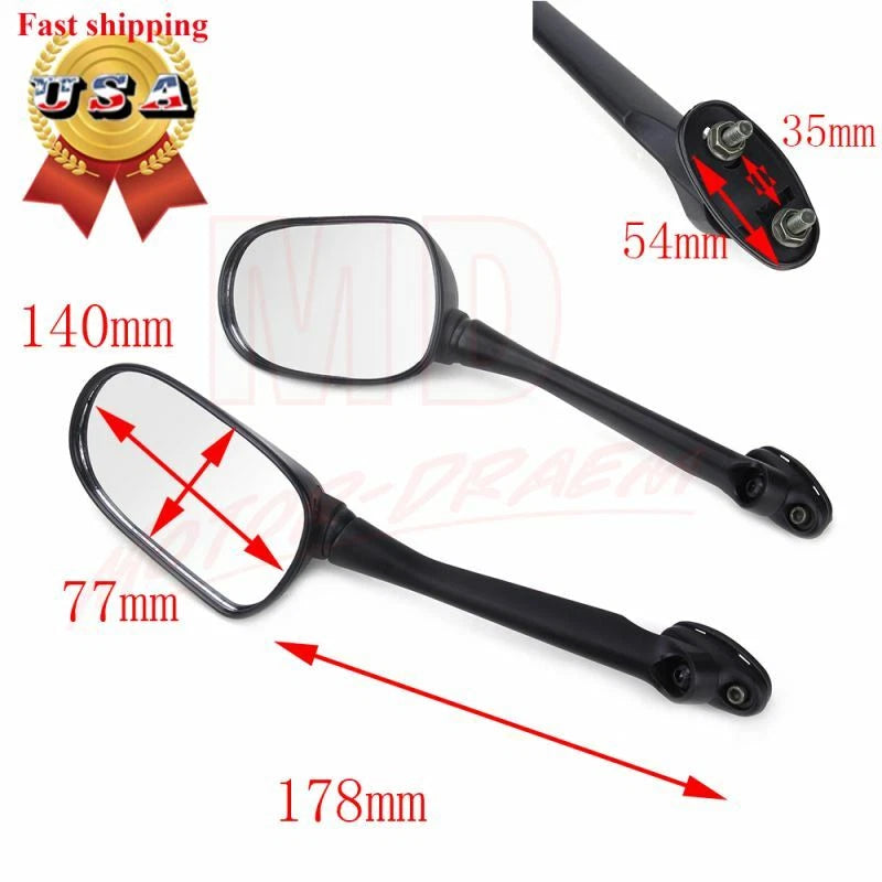 Set of 2 Rearview Side Mirrors for Honda CBR1000RR (2006–2009), CBR600RR (2003–2018)