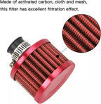 2Pcs Red Air Intake Filter for Turbo Vent Crankcase Breather Valve Cover (12mm)