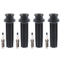 Set of 4 Denso Iridium TT Spark Plugs & Coil Boots for Ford Edge Escape Explorer