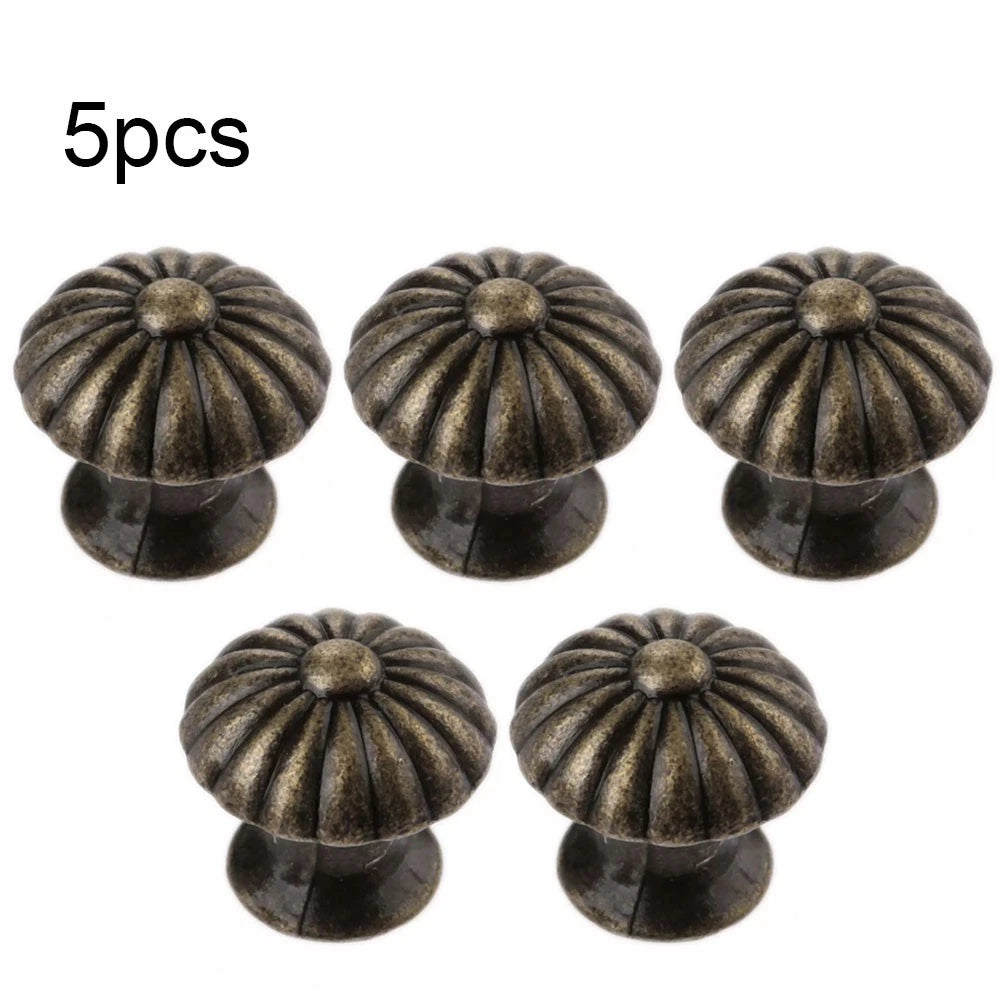 5Pcs Antique Pull Knob Handles for Cabinet Drawer Dresser