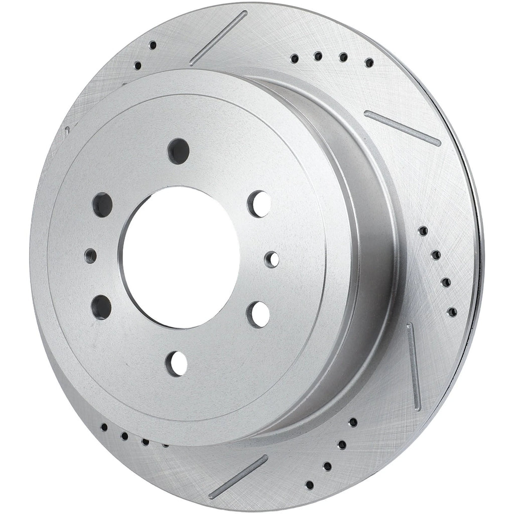 Rear Brake Drilled & Slotted Rotors & Ceramic Pads for Ford F-150 (2004)