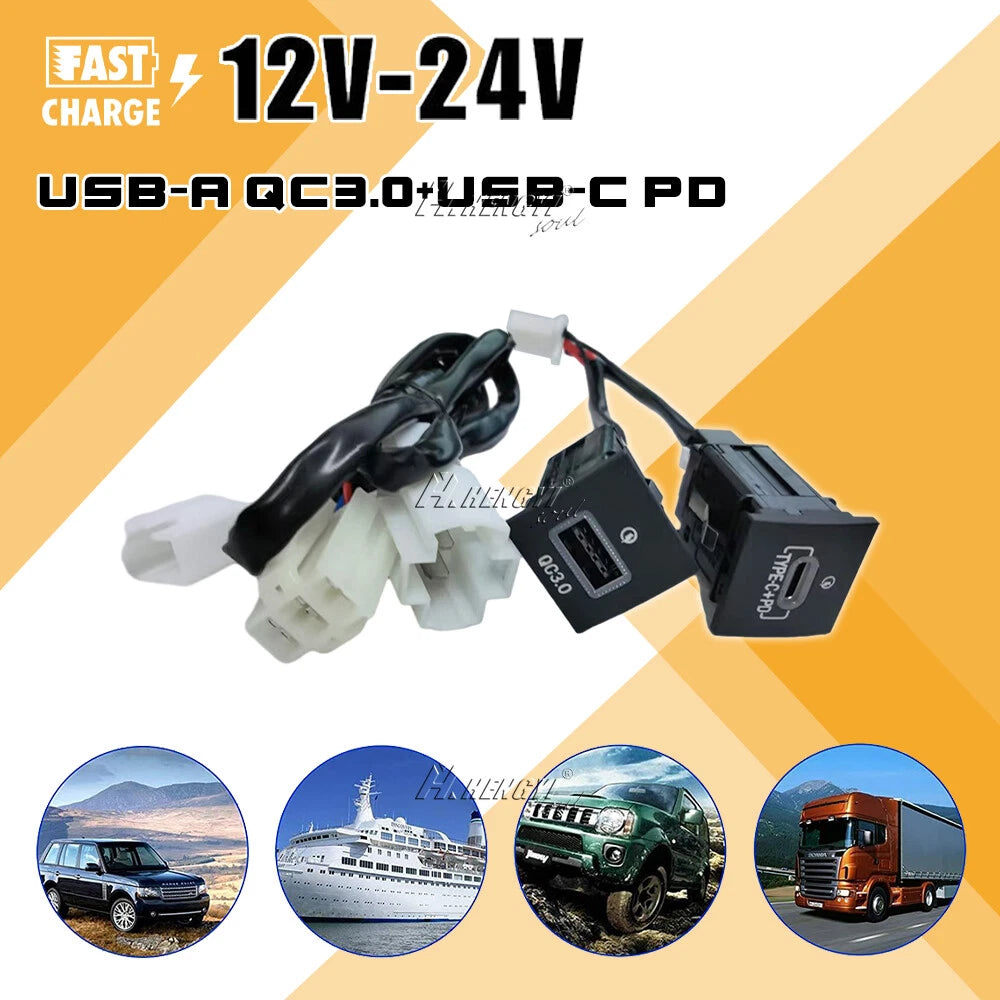 USB QC3.0 Charger + PD for VW Jetta MK6 (2010–2014) Golf GTI R-Line (2006–2013) MK5