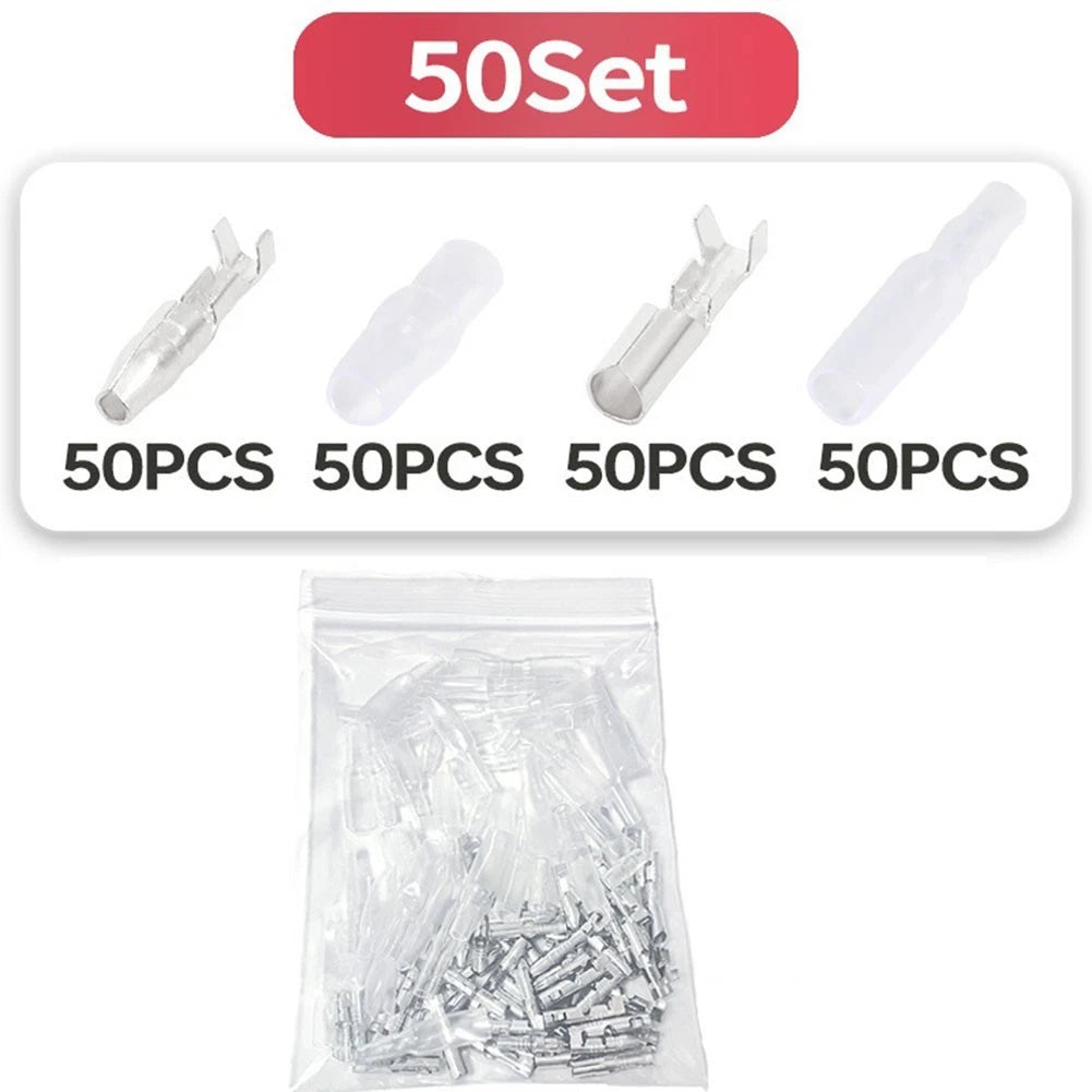 Set of 50 Car Electrical Wire Connectors Copper Crimp Terminal 4.0mm
