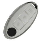 White TPU 3 Button Key Shell Cover for Nissan Qashqai Leaf (2010-2023)
