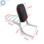 Passenger Backrest Sissy Bar with Luggage Rack for Honda Rebel 250 (1985–2016)