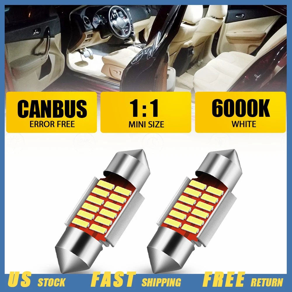 2X AUXITO 31MM DE3175 DE3022 LED Map Dome Light Bulb 6000K for Car