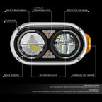 Full LED Reflector Conversion Headlights for Peterbilt 359 379 (1981–2021)