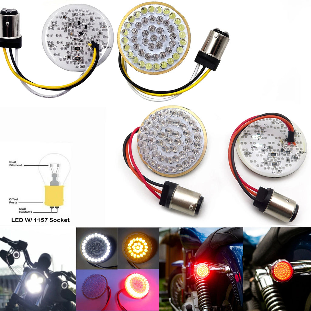4X 1157 Bullet LED Turn Signal Insert Light for Harley