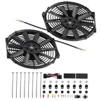 2X Electric Radiator Cooling Fan Assembly 80W 12V Universal