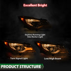 Set of 2 Halogen Projector Headlights for Buick Regal (2014–2017)