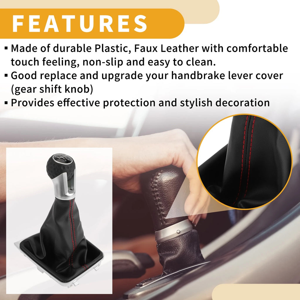 5 Speed Gear Shifter Knob with Cover for Volkswagen Golf GTI (2013–2018)