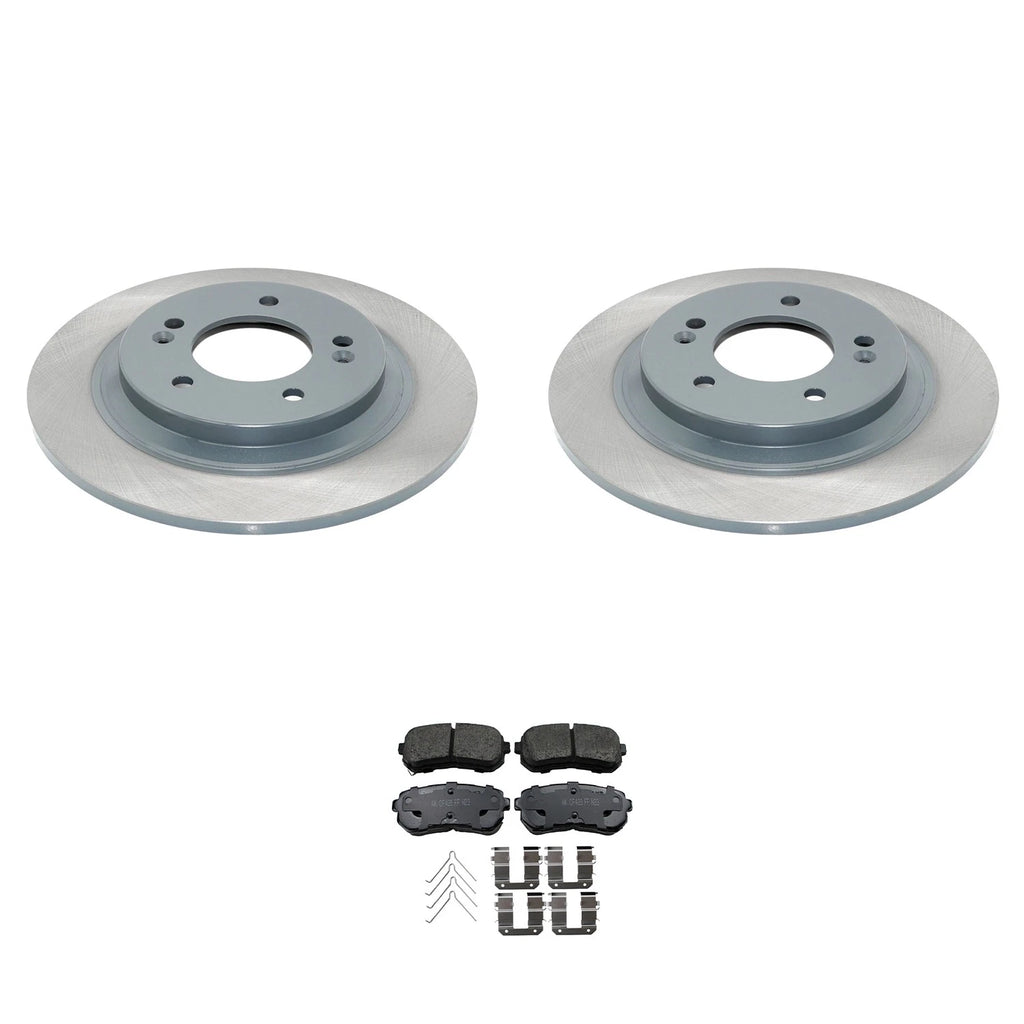 Rear Rotors & Akebono ProACT Ceramic Brake Pads Kit for Sonata, Optima