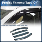 Set of 4 Window Deflectors for Ford Edge (2015–2024) Side Vent Visors Black