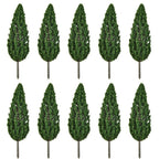 Set of 10 Green Trees 15cm Accessories for Scale Railway