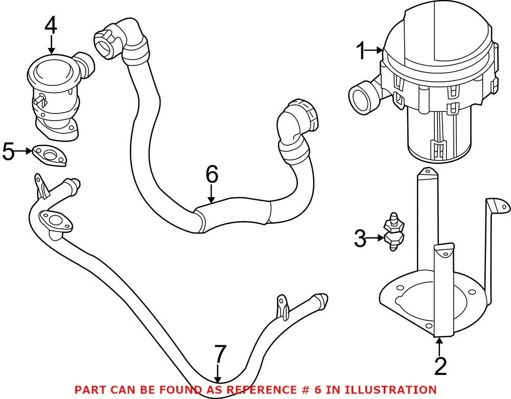 Secondary Air Injection Pump Hose for BMW (2000–2006) 11721435456