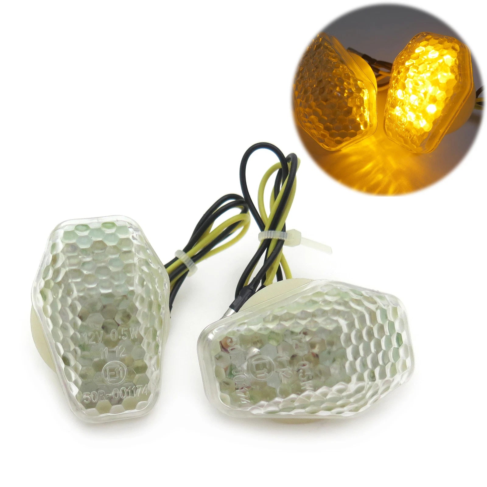 Clear Flush Mount Turn Signal Light for Suzuki GSXR600 GSXR750 GSXR1000 SV650 (2006–2023)
