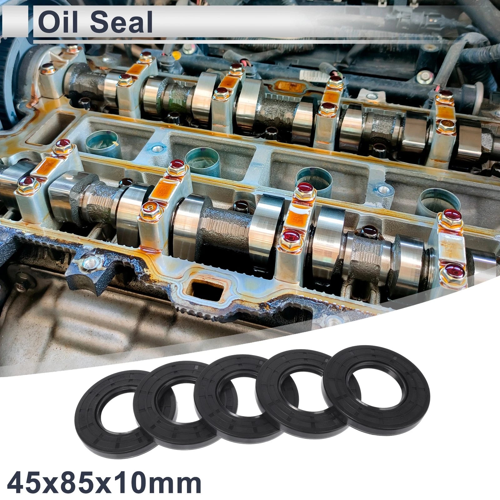 Set of 5 Oil Seal Rotary Shaft Seal NBR Rubber 45x85x10mm