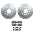 Set of 4 Hella Rear Rotors & Akebono EURO Ceramic Brake Pads for A3 Jetta Rabbit (2006–2013)