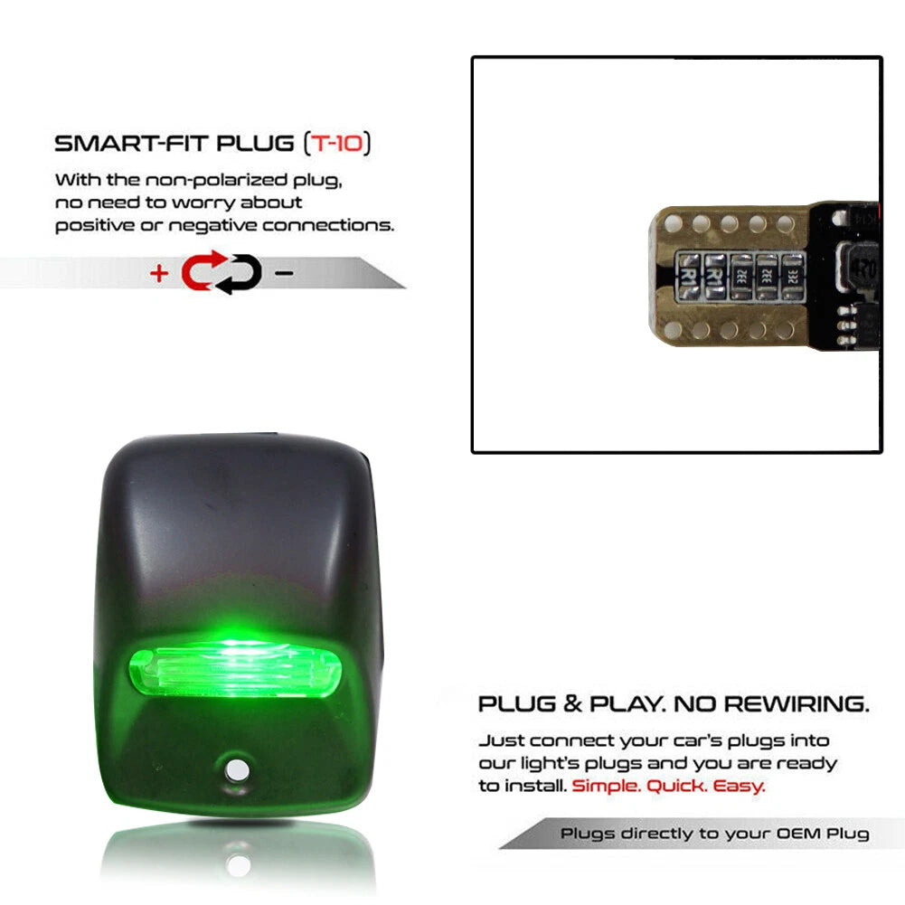 2X Green LED 12-SMD License Plate Bulbs for Toyota Tacoma/Tundra
