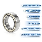 6801ZZ Deep Groove Ball Bearing for Scooter Skateboard Wheel (12x21x5mm)