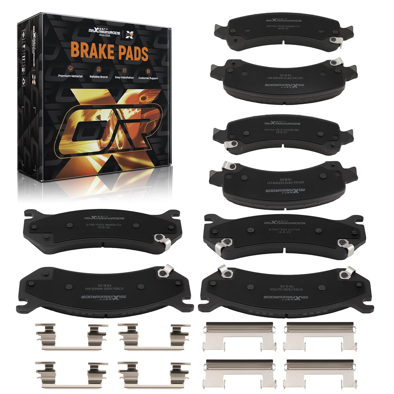 Set of 4 Ceramic Brake Pads for Chevrolet Express 1500 (2003–2008)