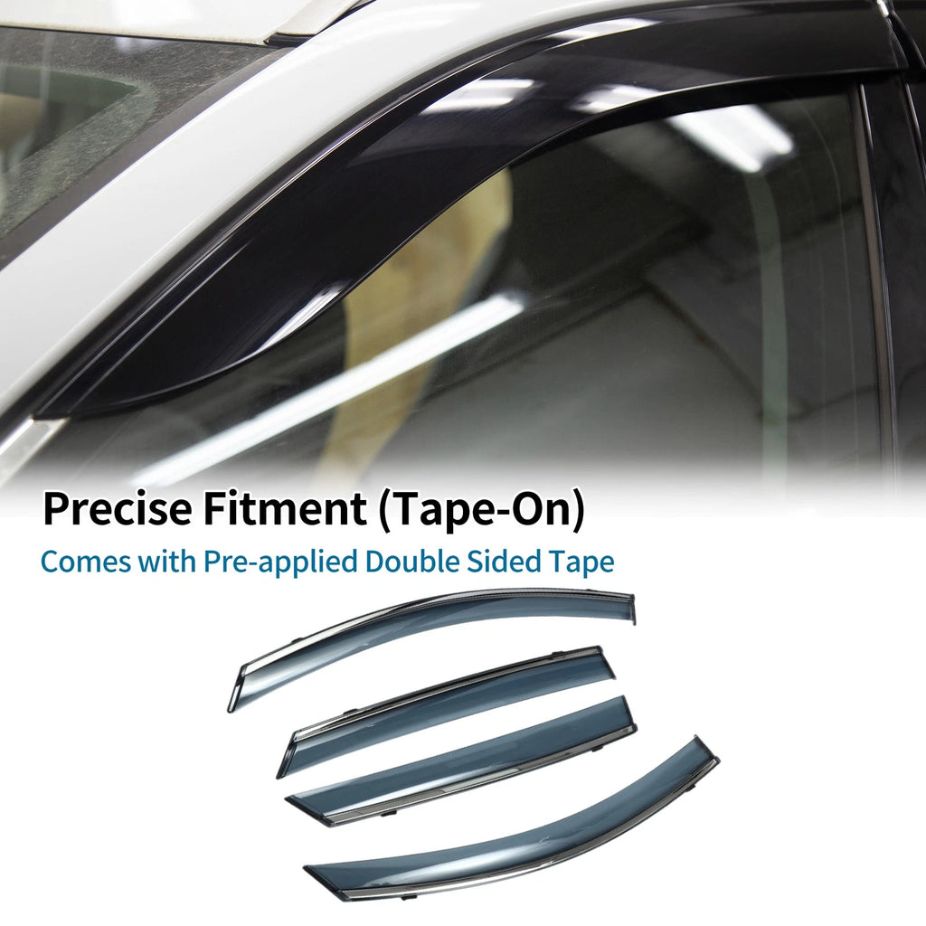 Set of 4 Window Deflectors for Kia K5 (2021–2024) Side Vent Visors Black