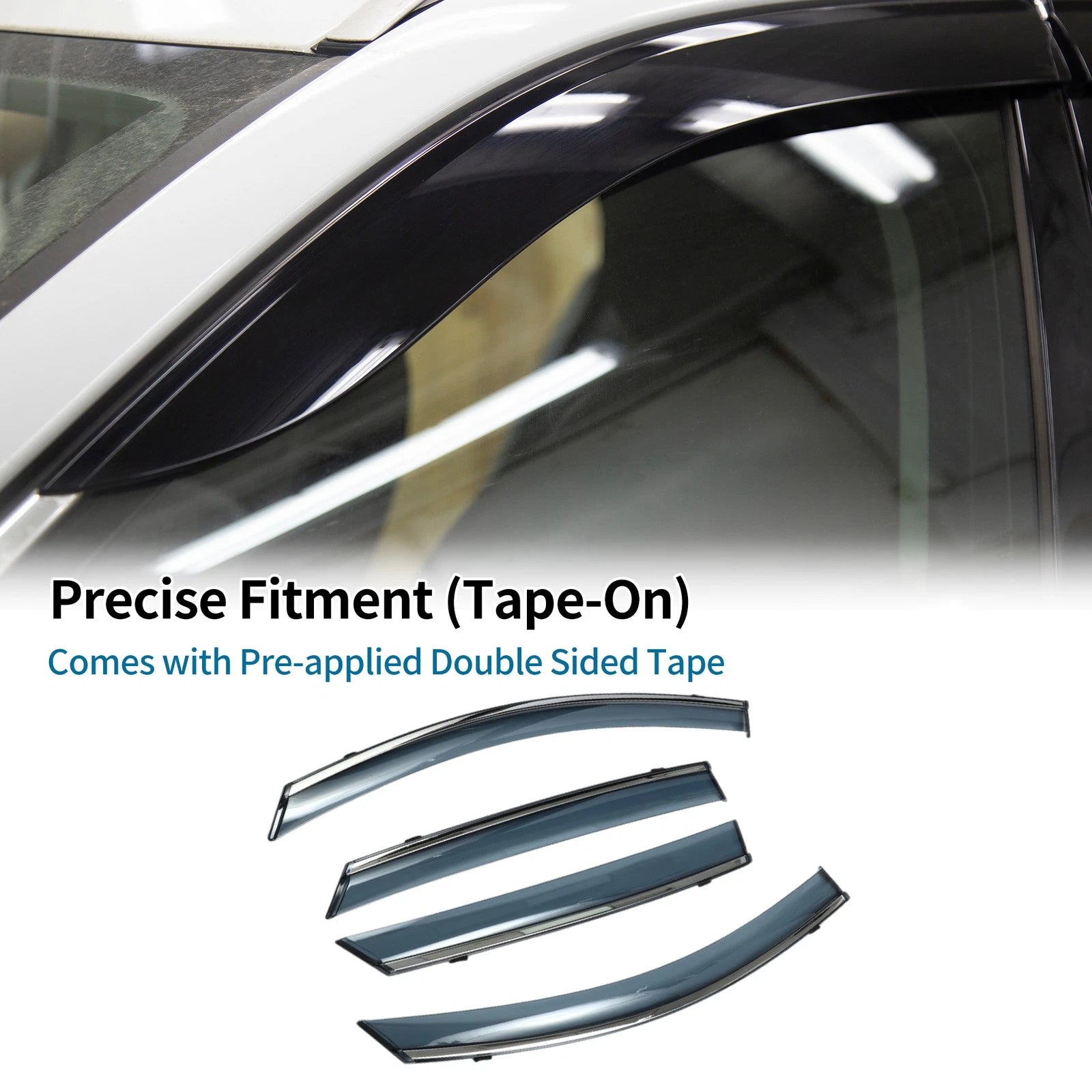 Set of 4 Window Deflectors for Kia K5 (2021–2024) Side Vent Visors Black